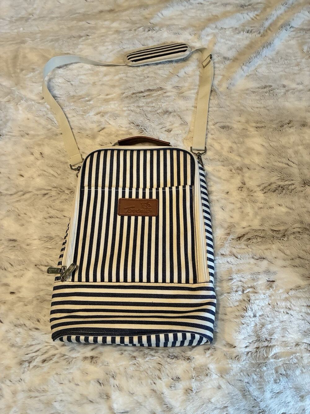 Tirrinia Insulated Wine Carrier Bag Two Bottle Tote Cooler Travel Protection Cas